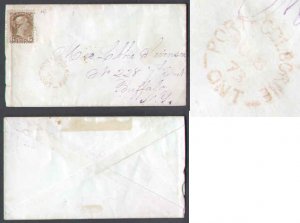 Canada-cover  #6767 - 6c Small Queen to USA-Welland Cnty-Cover-Port Co