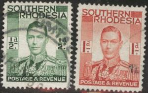 Southern Rhodesia Scott 42-43 Used short set