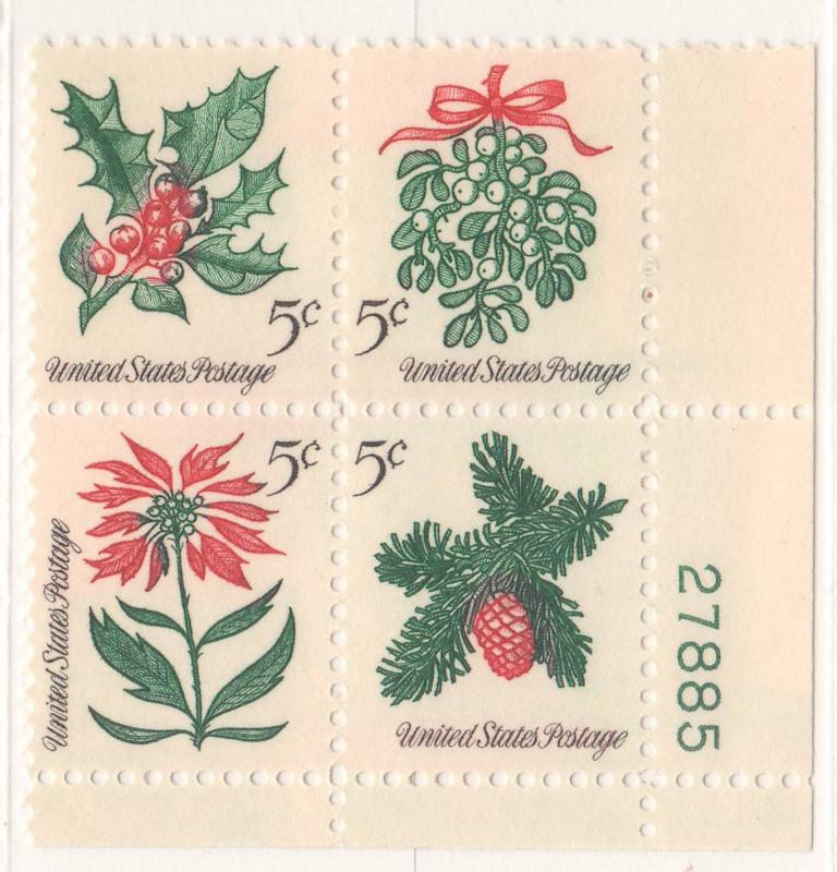 1257b: Christmas - Plate Block - MNH - 27885-LR