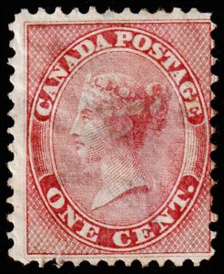 Canada Scott 14 (1859) Used F, CV $90.00 B