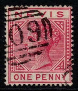 NEVIS SG27a 1884 1d CARMINE USED