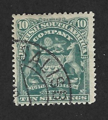 Rhodesia Scott # 71 10sh Used Coat of Arms 2019 CV $3.00