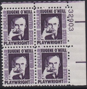 1294 Eugene O'Neill Plate Block MNH