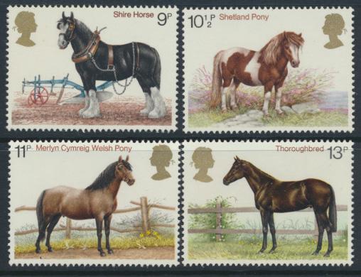 GB SG 1063 - 1066  SC# 839-842 Mint Never Hinged - Horses