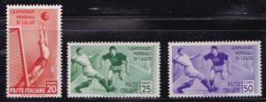 Italy 1934 2nd World Soccer Championship.Complete. 324-328+C62-C65. VF/Mint(*)