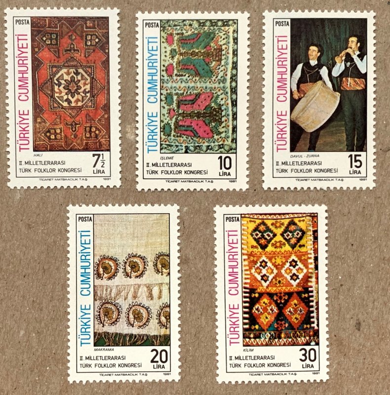 Turkey 1981 Rugs/Folklore, MNH. Scott 2183-2187, CV $2.55