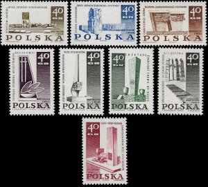 Poland 1967 Sc 1482-89 MNH vf World War II Memorials