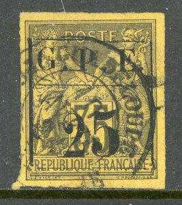 Guadeloupe 1884 French Colony 25¢/35¢ Imperf SG #7b Large 5 VFU D881