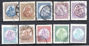 Hungary  #378 -387   Used  VF  CV $3.10   ....   2760191