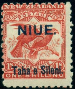 NIUE #13v 1sh brown red, WMK SIDEWAYS variety, og, LH