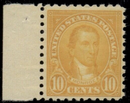 US #591, 10¢ orange, og, NH, VF, Scott $85.00