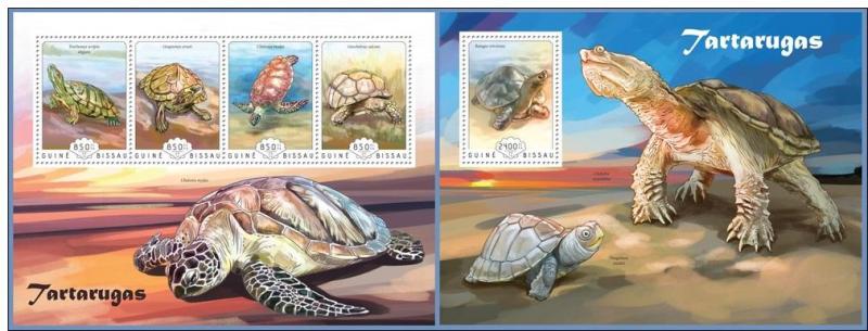 GUINEA BISSAU 2014 2 SHEETS gb14606ab TORTUES TURTLES REPTIL