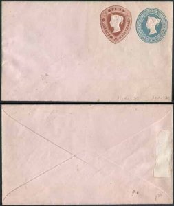 ESC41 QV 2d Blue 26.4.75 and 1 1/2d Brown 27.4.75 Stamped to Order Envelope Mint