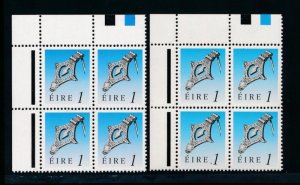 IRELAND 767 MINT NH 1p CCP BLOCKS 4, INCLUDES 1 EA. DIFF.PAPERS