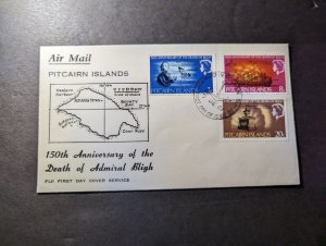 1967 British Pitcairn Islands First Day Cover FDC 150 Years Admiral Bligh Death