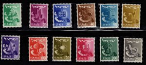 ISRAEL Scott 105-116 MNH** Tribes  set without tabs Wmk 302