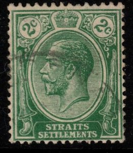 MALAYA STRAITS SETTLEMENTS SG195 1919 2c GREEN USED