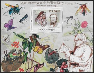 Mozambique #1919  SS  William Kirby and Insects  2009  MNH