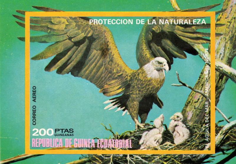 Equatorial Guinea 1976 North American Birds EAGLES of SEA Imperforated Mi#251