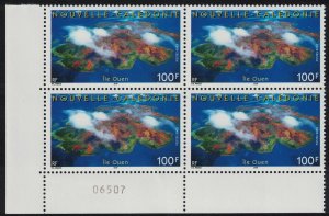New Caledonia Quen Island Aerial View Corner Block of 4 Number 2003 MNH