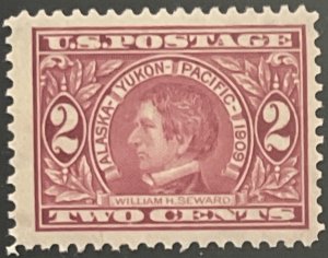 Scott #370 1909 2¢ Alaska-Yukon-Pacific William H. Seward perf. 12 MNH OG