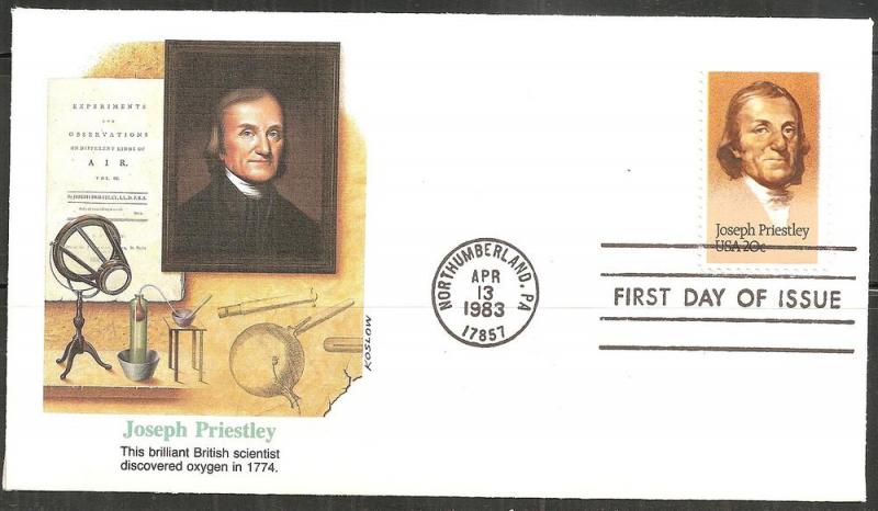 United States 2038 - FDC - 20c Joseph Priestley (1983)