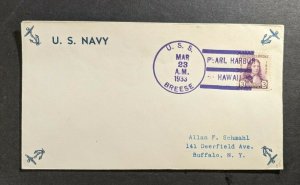 1933 USS Breese Navy Cover to Buffalo New York Pearl Harbor Hawaii Cancel