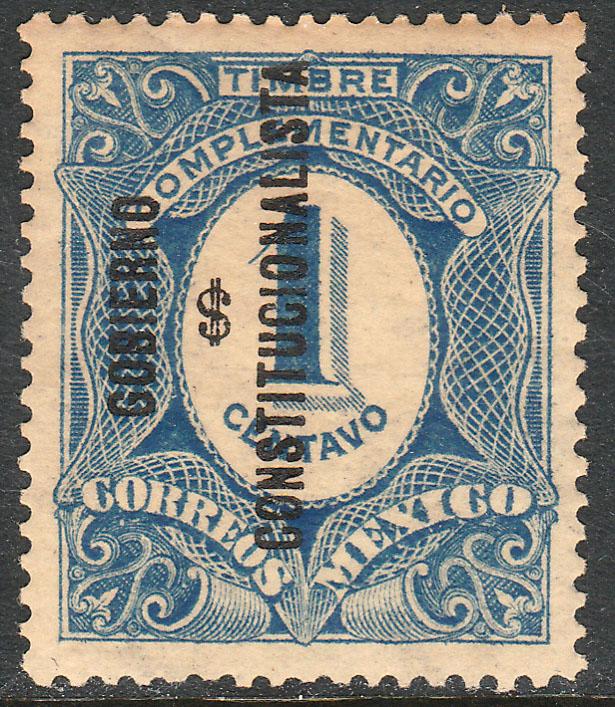 MEXICO 434, 1c GOBIERNO... REVOLUTIONARY OVPT.UNUSED, H OG. (494)