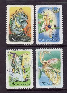 Australia-Sc#2097-8,2101-2-used 2/3 set-characters from The Magic Rainforest-200