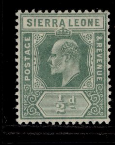 SIERRA LEONE EDVII SG99, ½d green, M MINT.