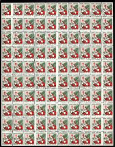 WX56 Mint,OG,NH... Christmas Seal Pane of 100... SCV $25.00