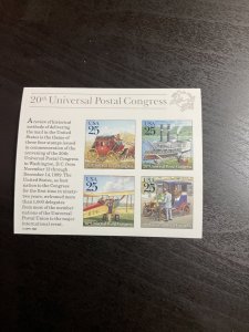 US SC # 2438 20th Universal Postal Congress Sheet MNH