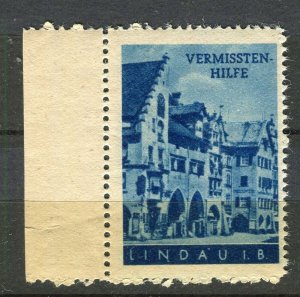 DENMARK; 1940s early Lindau VERMISSTEN HILFE Special Illustrated stamp