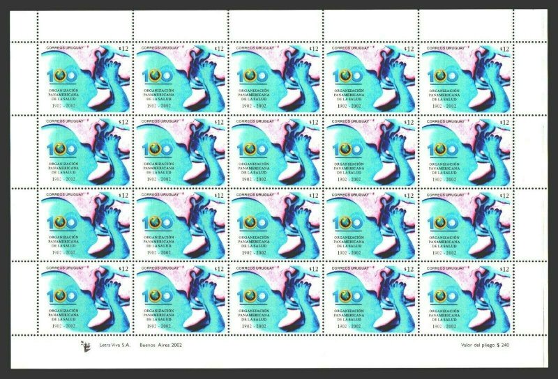 Pan American Health Organization placental fetus URUGUAY #1983 MNH fullsheet 