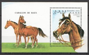 Wb118 1993 Sahara Fauna Farm Animals Horses 1Bl Mnh