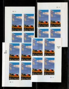 1998  WISCONSIN  Sc 3206 - MATCHED Plate Blocks  TYPE I