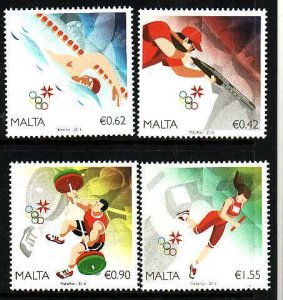 Malta-Sc#1569-72- id12-unused NH set-Sports-Olympics-Rio de Janeiro-2016-
