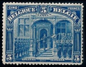 [66444] Belgium 1915 5 Franken Mint Re-gummed VF