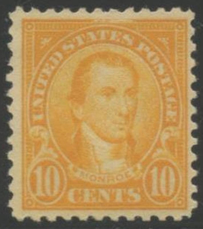 US Sc#562 1922-25 10c Monroe Flat Plate Printing Perf 11 F-VF Centered OG MH