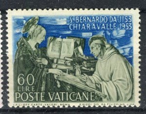 VATICAN; 1953 early Sct. Bernhard issue fine Mint hinged 60L. value