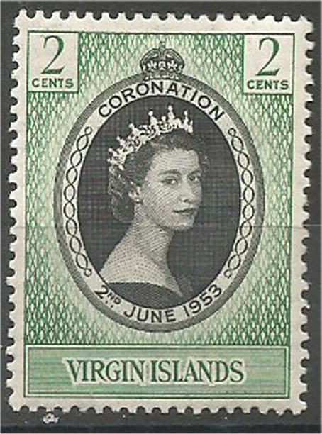 VIRGIN ISLANDS,1953, MH, 2c, Coronation Scott 114