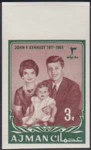 Ajman 1964 MNH Sc #24 IMPERF 3r John F Kennedy with Jackie, Caroline