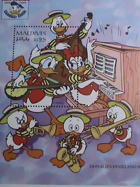 ​MALDIVES STAMP-1994 DONALD'S DIXIELAND BAND-DISNEY CARTOON MNH S/S SHEET VF