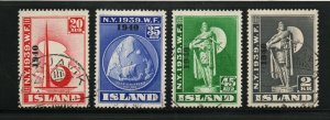 Iceland - Sc# 232 - 235 Used / NY Worlds Fair / 1940 Ovpt     -    Lot 0422061