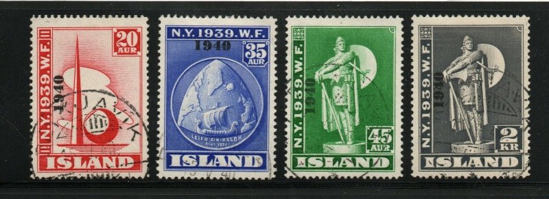 Iceland - Sc# 232 - 235 Used / NY Worlds Fair / 1940 Ovpt     -    Lot 0422061