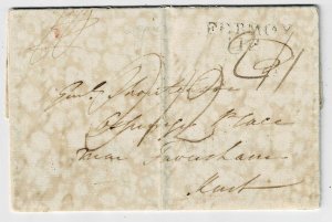 Ireland 1823 Fermoy/112 straight line cancel on cover to Kent