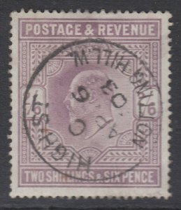 SG 260 2/6 Lilac Very fine used Notting hill high street CDS. April 6th 1903