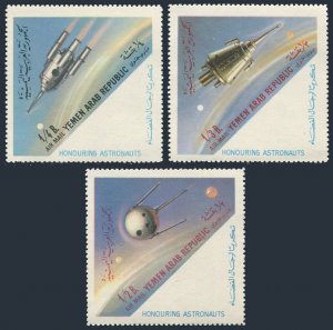 Yemen AR C29 E-F-G, MNH. Michel 316-318. Spacecraft, 1963.