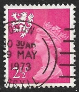 GREAT BRITAIN / SCOTLAND 1971-93 2 1/2p Bright Pink QE2 Machin Sc SMH1 VFU