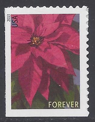 #4816 (46c Forever) Christmas Poinsettia Booklet Single 2...